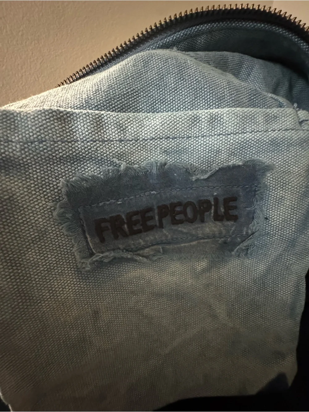 Free People Blue Camp Crush Sling Messenger Bag
